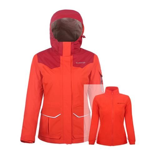 TOREAD探路者 TAWE92911 秋冬户外女士冲锋衣保暖套绒旅行两件套定制
