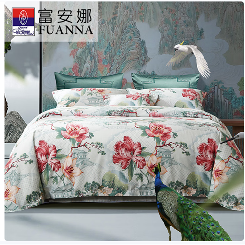 富安娜纯棉四件套-锦绣流莲